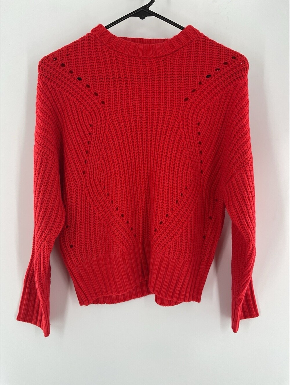 Moon & Madison Women’s Extra Small Bright Red Sweater Loose Knit 132